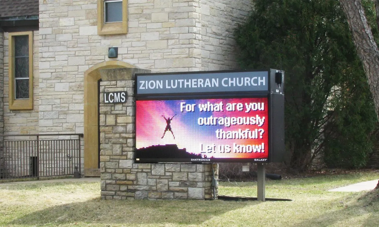 church entrance outdoor led sign