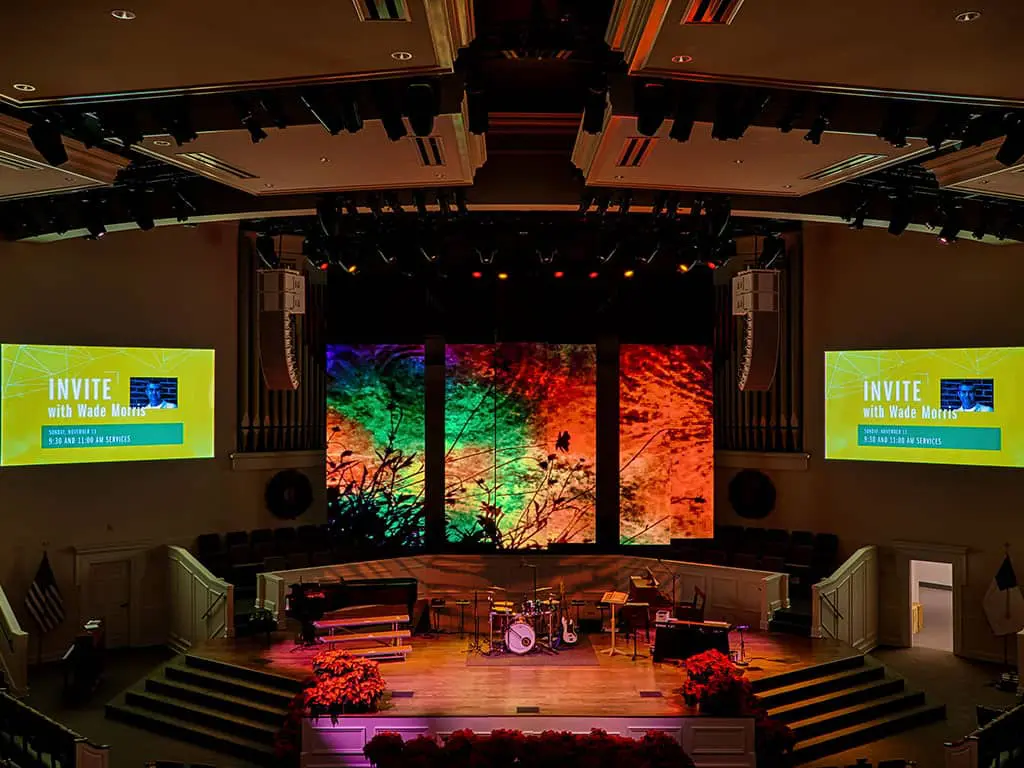 Church LED wall installation